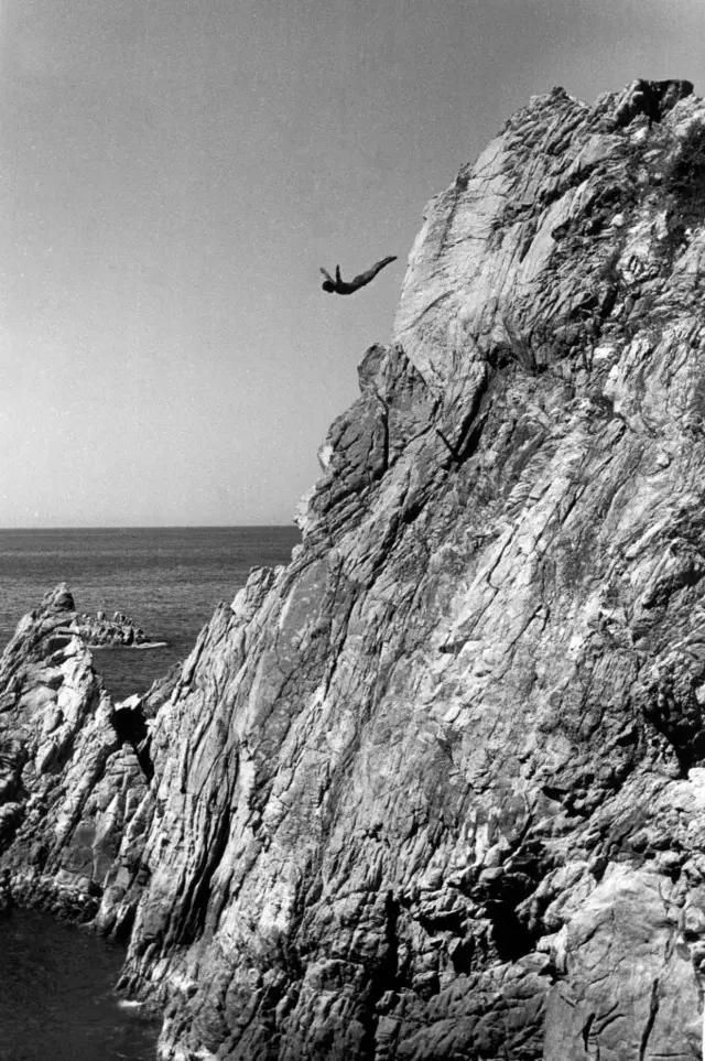 Un clavadista de La Quebrada en Acapulco