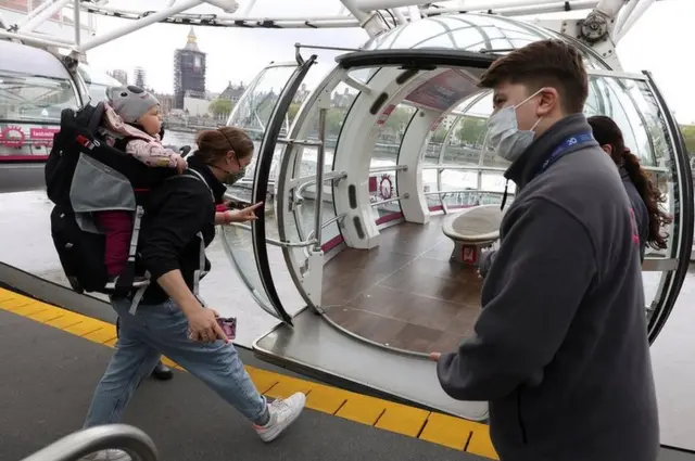 У колеса обозрения "Лондонский глаз"