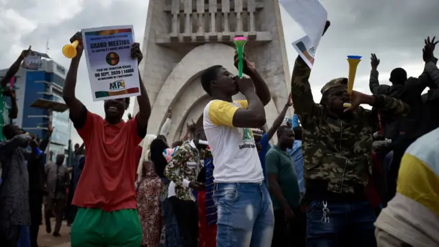 Manifestation en faveur du CNSP dans les rues de Bamako