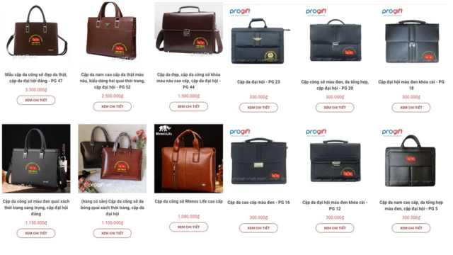 Cặp da đựng tài liệu dành cho khách mời và đại biểu tham dự đại hội đảng với nhiều mức giá, mẫu mã khác nhau.