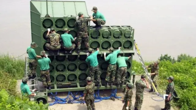 कोरियाई सीमा पर लाउडस्पीकर