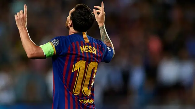 Lionel Messi score three goals for Barcelona on Tuesday