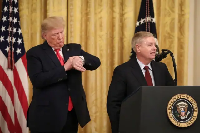 Дональд Трамп и Ліндси Грем Дональд Трамп и Ліндси Грем