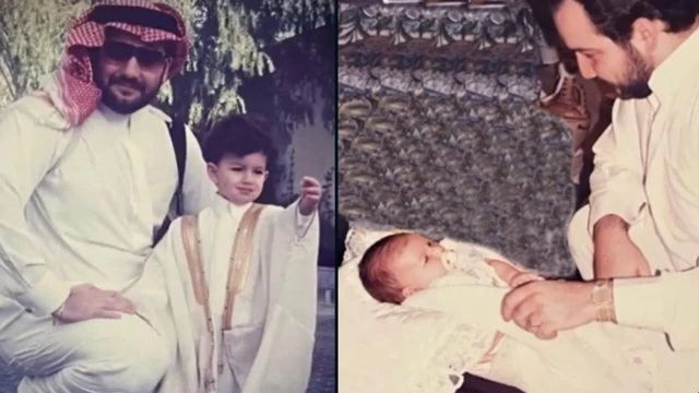 صور للأمير خالد بن طلال مع الأمير الراحل الوليد وهو طفل