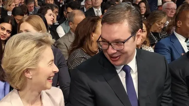 Урсула фон дер Лејен и Александар Вучић на форуму