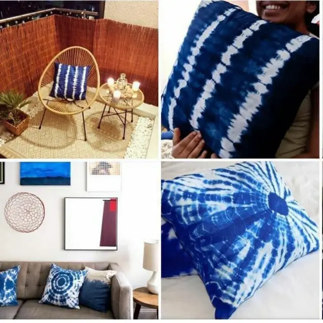 Des housses de coussin et des accessoires créés par la teinturière