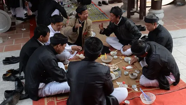Men eating