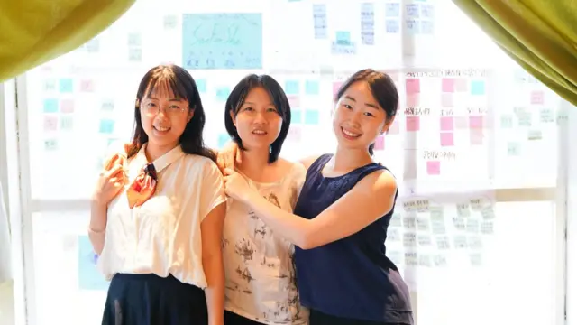 Three women from the See For She project on harassment and discrimination.