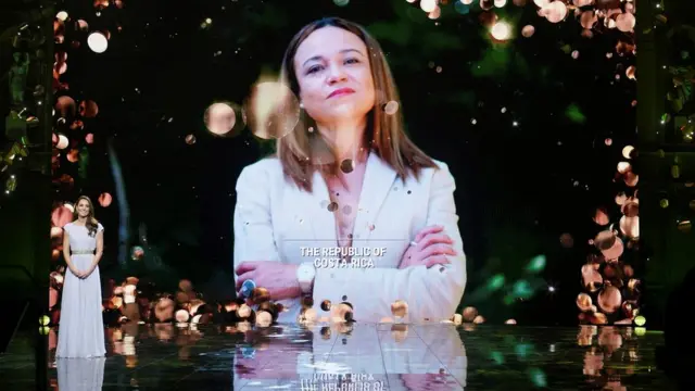 La ministra de Ambiente y Energía, Andrea Meza, al conocer la entrega del premio al proyecto de conservación en su país