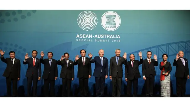 Các lãnh đạo Đông Nam Á cùng Thủ tướng Úc Malcolm Turnbull tại Hội nghị thượng đỉnh ASEAN - Úc hôm 17/3.