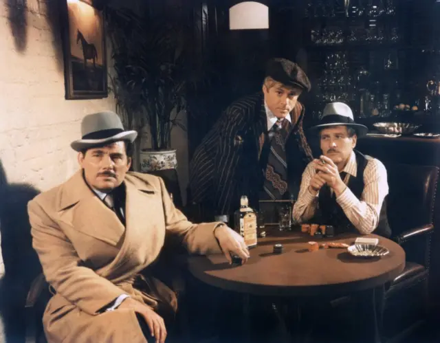 Роберт Шо, Роберт Редфорд, Пол Њумен у филму Жаока, у режији Џорџа Роја Хила из 1973.