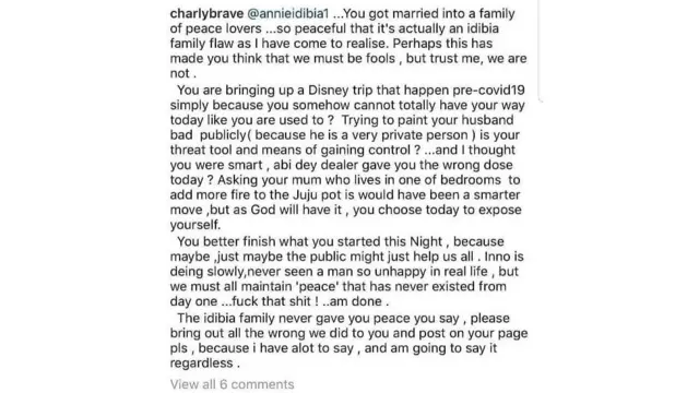 Screenshot of Tuface brother post