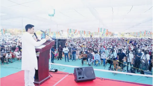 गोवा रैली में बोलते हुए अभिषेक बनर्जी