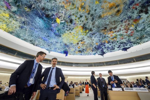 Vista del salón del Consejo de Derechos Humanos de la ONU