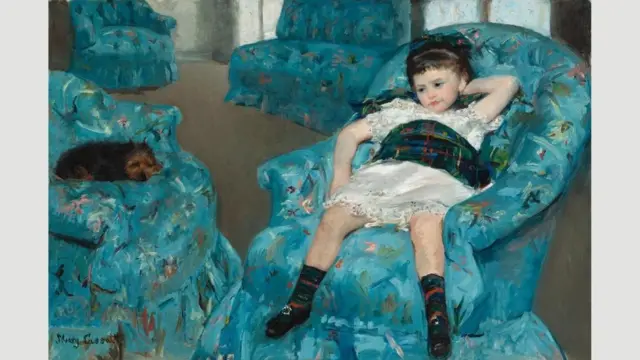 Little Girl in a Blue Armchair