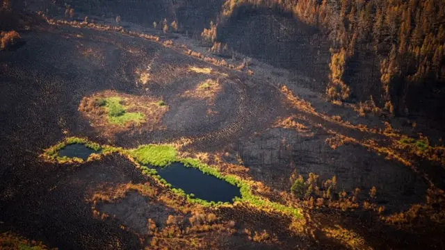 Якутия, Горный Улус, последствия пожара, июль 2021