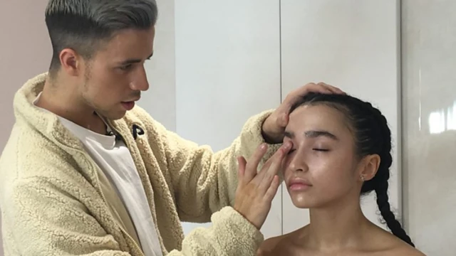 MMMMitchell doing the make-up on a model