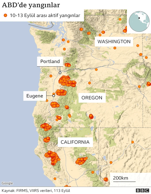 ABD'deki yangınlar