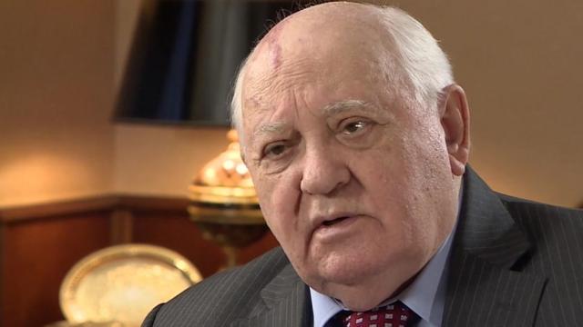 Gorbachov hablando con la BBC en diciembre de 2016