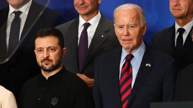 Volodymyr Zelensky y Joe Biden. 