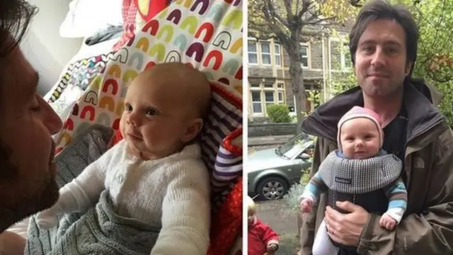 Fotos de Andre com o bebê