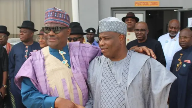Rivers State Governor Nelson Wike with Sokoto State Governor Aminu Waziri Tambuwal