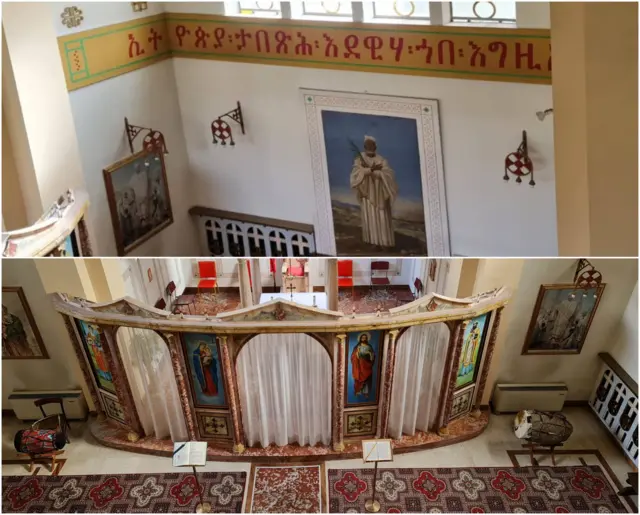 የኢትዮጵያ እና ኤርትራ ኮሌጅ ውስጥ በሚገኘው ቤተ መቅደስ ተማሪዎች በዕለቱ ቅዳሴ ያደርጋሉ