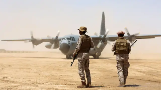 Soldados sauditas en Yemen.