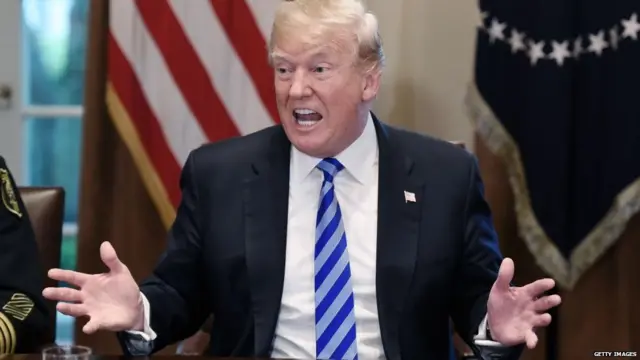 esident Donald Trump speaks during a meeting