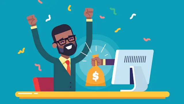 Illustration homme qui a gagné