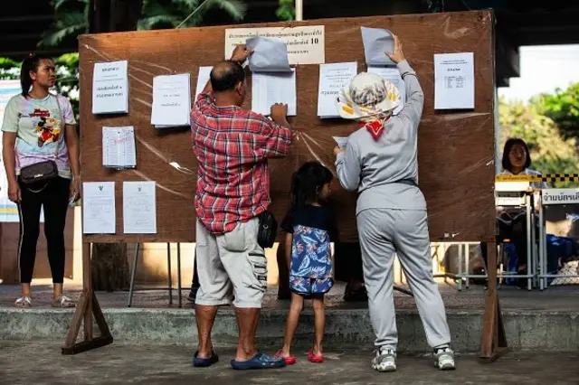 คนกำลังดูรายชื่อเลือกตั้ง