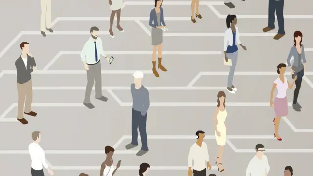 Illustration showing sharing of information to lots of users