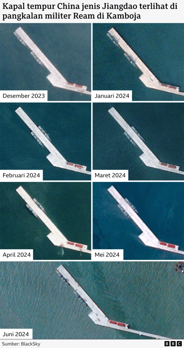 Kapal tempur China terlihat di Pangkalan Ream