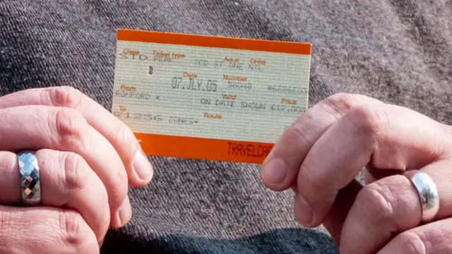 El boleto de metro de Dan del día del ataque, el 7 de julio de 2005. 