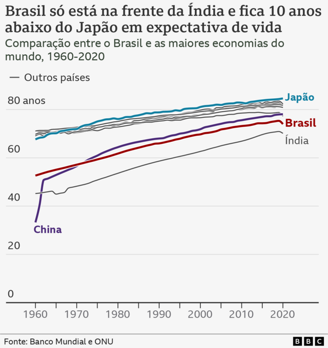 Os gráficos que mostram os paradoxos da expectativa de vida no Brasil - BBC  News Brasil