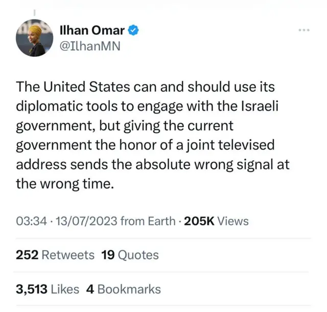 Ilhaan waxay doonaysaa in Maraykanku uu cadaadis saaro Israa'iil