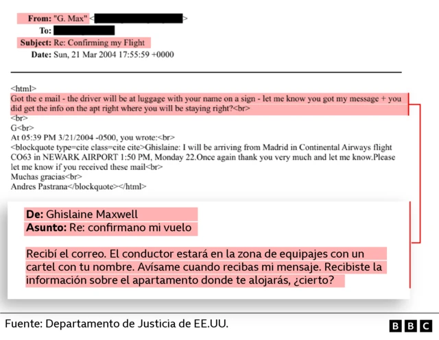 Correo de Maxwell contestando a Pastrana