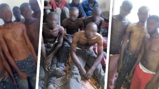 سازمان بین المللی مهاجرت این تصویر را از کسانی که در لیبی به اسارت گرفته شده‌اند منتشر کرده است