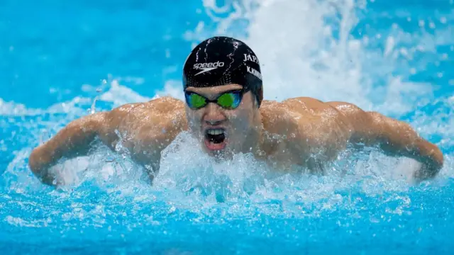 A handout photo made available by OIS/IOC shows Keiichi Kimura of Japan competing in the Men's 100m Butterfly - S11 Swimming Final during the Tokyo 2020 Paralympic Games, Tokyo, Japan, 03 September 2021.