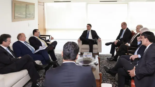 Bolsonaro com Gilberto Kassab e políticos do PSD