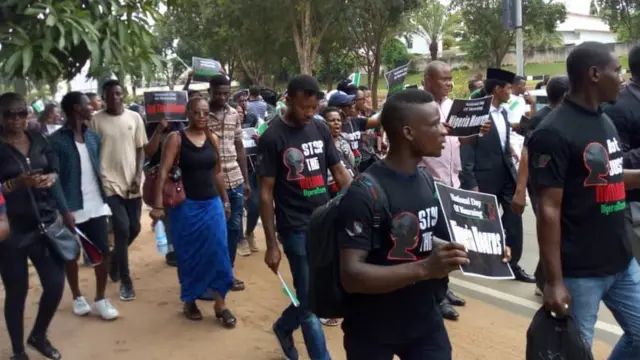 Some of di protesters