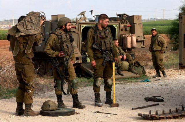 以色列军队在加沙附近的一个秘密地点