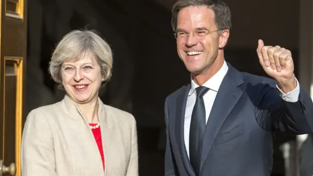 Премьер-министр Британии Тереза Мэй с премьер-министром Нидерландов Марком Рютте