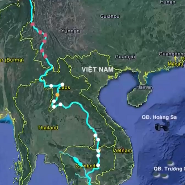 Bản đồ các đập thủy điện dọc sông Mekong