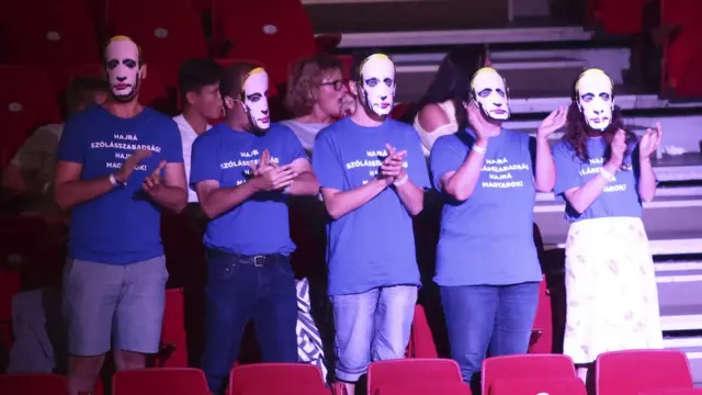 Ziyaret sırasında Putin'e karşı yapılan protesto gösterisi.