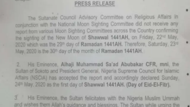 Sultan press statement