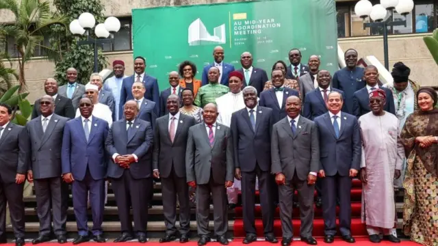 Les dirigeants de l'Union africaine (UA) lors de la "Réunion de coordination semestrielle de l'UA" à Nairobi, au Kenya, le 16 juillet 2023.