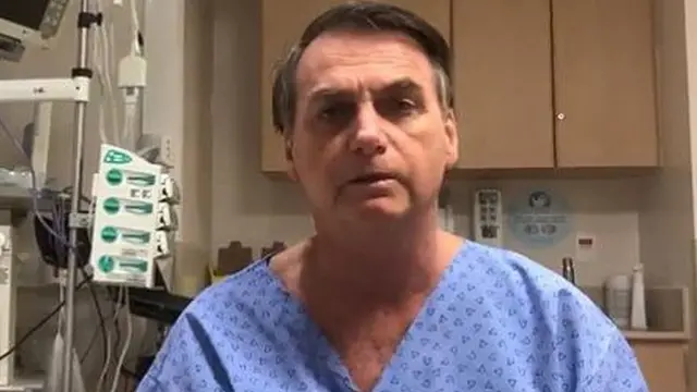 Foto onyeisiala mba Brazịl bụ Jair Bolsonaro oge ọ nọ n'ụlọọgwụ n'ihi ọrịa 'Pneumonia'.