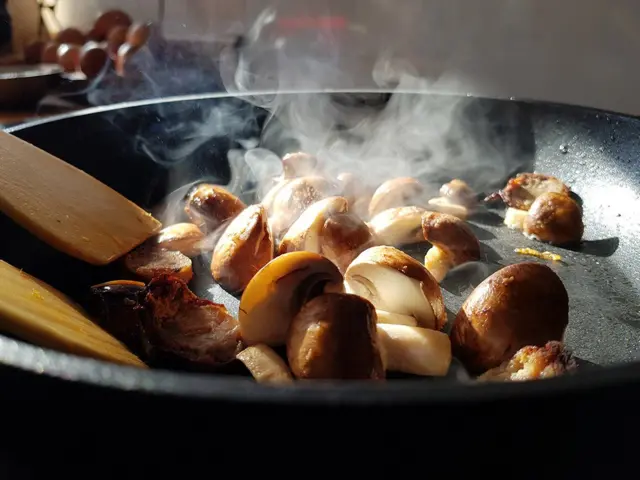 Mushrooms in a pan
