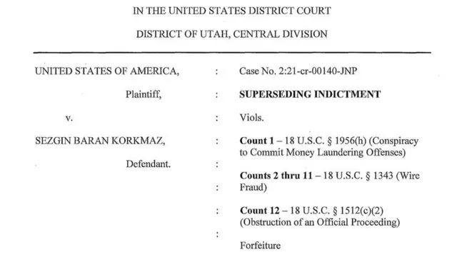 Sezgin Baran Korkmaz hakkındaki iddianame